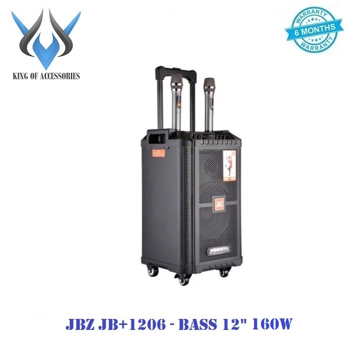 [Trả góp 0%] Loa kéo di động Karaoke Bluetooth cao cấp JBZ JB+0806 / 1006 / 1206 Bass 2 Tấc (Đen) + Kèm 2 micro không dây