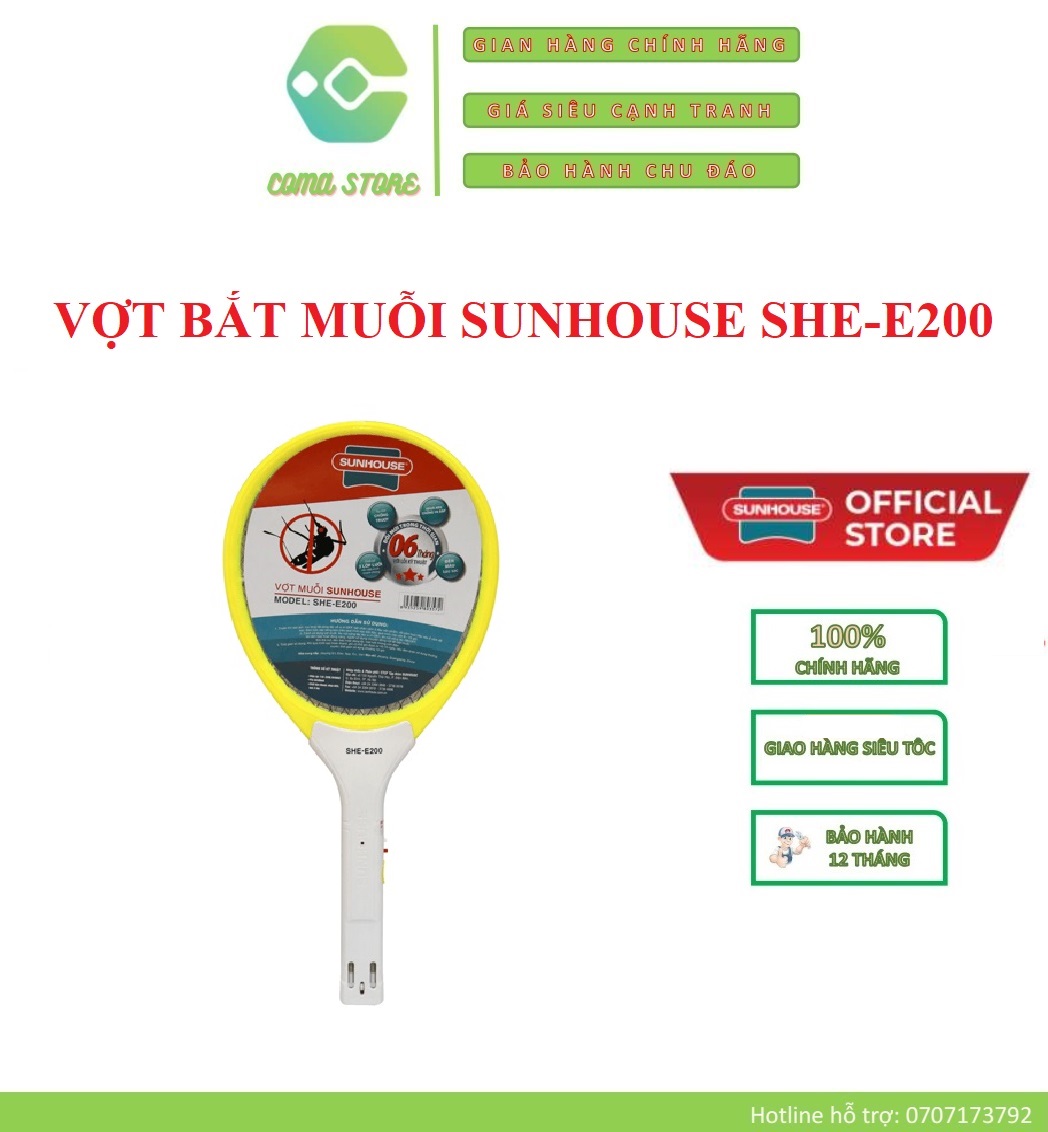 She-e200 - vợt bắt muỗi sunhouse - bảo hành chính hãng 12 tháng