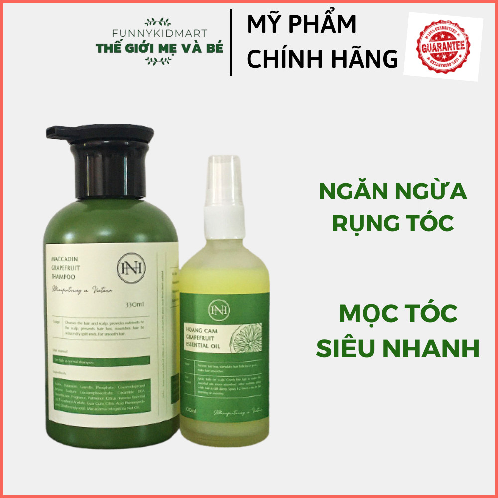 Dầu Gội Bưởi Nga Hoàng - Dầu Gội Bưởi hoàng cầm Maccadin 330ml + tinh dầu bưởi nga hoàng kích thích mọc tóc Dầu gội maccadi - tinh dầu hoàng cầm