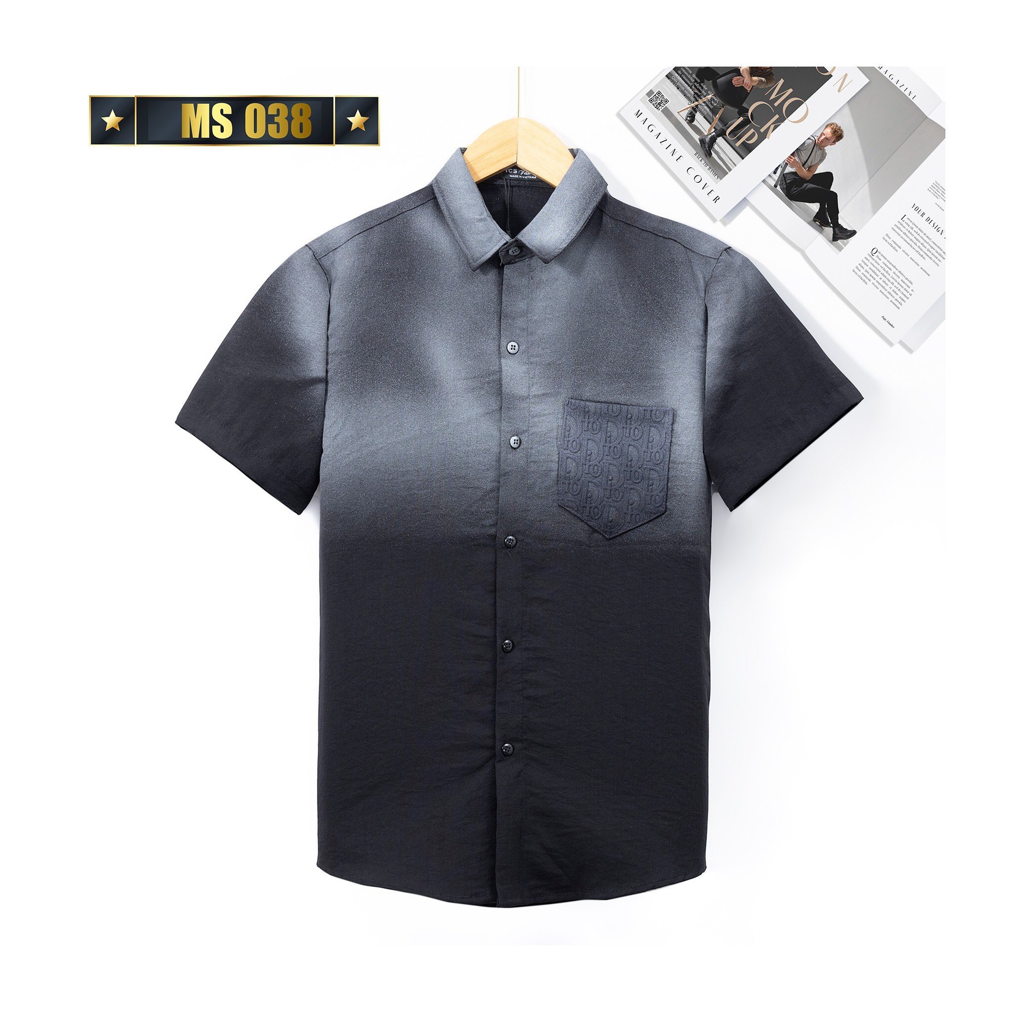 ÁO SƠ MI LỤA NAM TAY NGẮN THỜI TRANG VẢI ĐẸP SUNNYFASHION KVT10