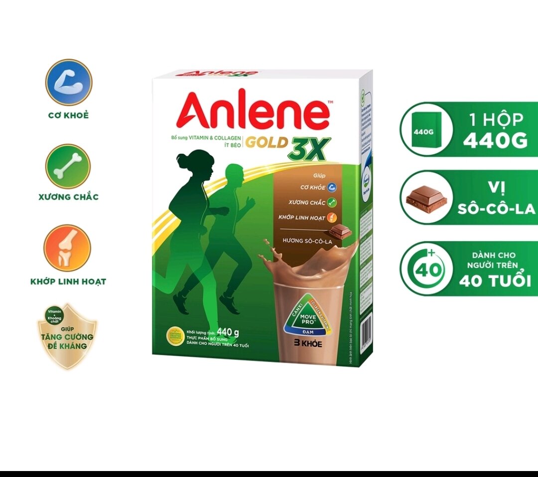(Date mới) Sữa Anlene Gold Movepro Hương Sô 440g 40 tuổi
