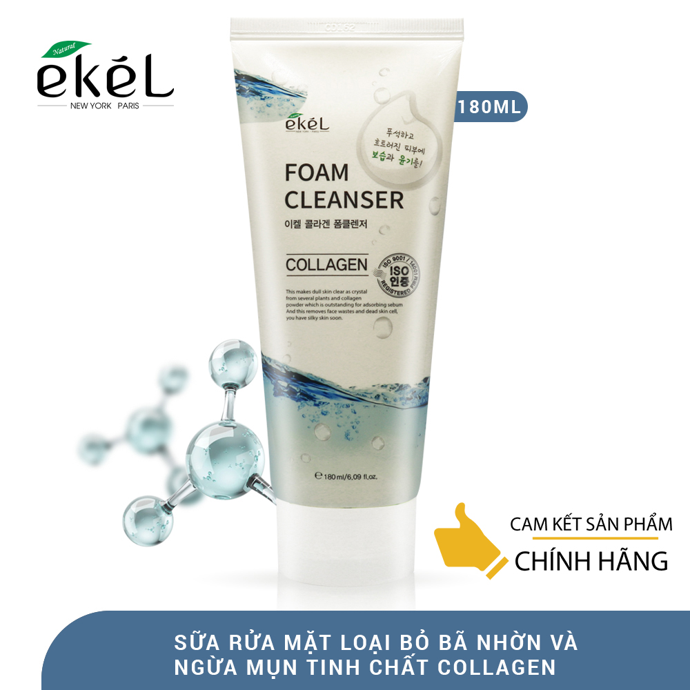 Sữa rửa mặt Ekel 180ml chiết xuất Collagen