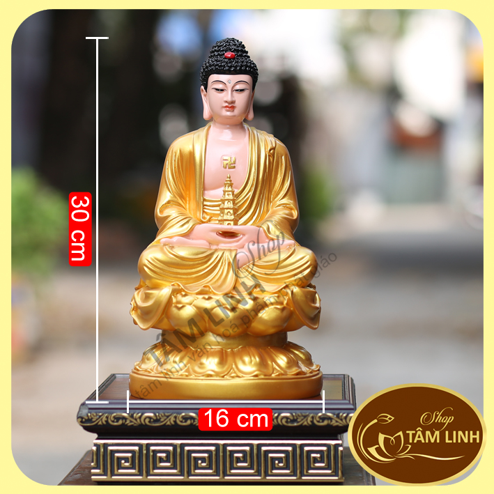 Tôn Tượng Dược Sư Lưu Ly Quang Vương Phật Cao 30cm chất liệu nhựa Composite - TamLinhNgocBao