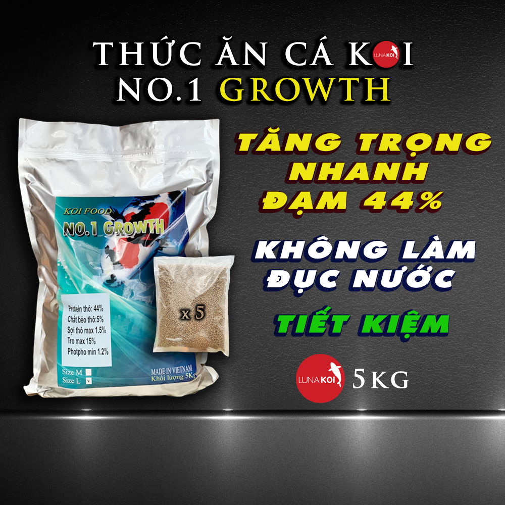 Thức ăn cá KOI tăng trọng nhanh, không làm đục nước, cá Koi tiêu hóa tốt 5kg No.1 Growth