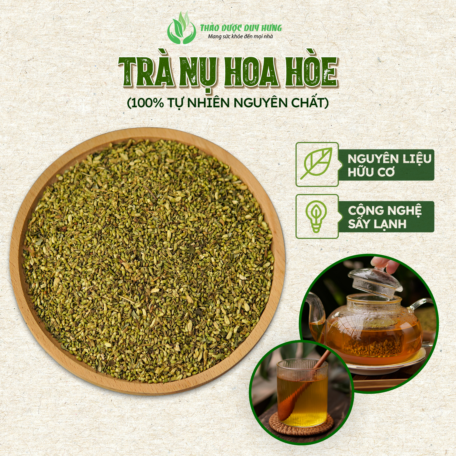 Trà hoa hòe sấy lạnh - trà thảo mộc tự nhiên giúp thanh nhiệt giải độc chuẩn hàng loại 1 - thảo dược duy hưng