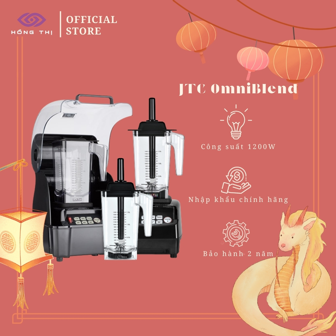 Combo Máy xay sinh tố công nghiệp JTC Omniblend V TM 800A + Cối Phụ + Hộp chống ồn - Nhập Khẩu Chính Hãng