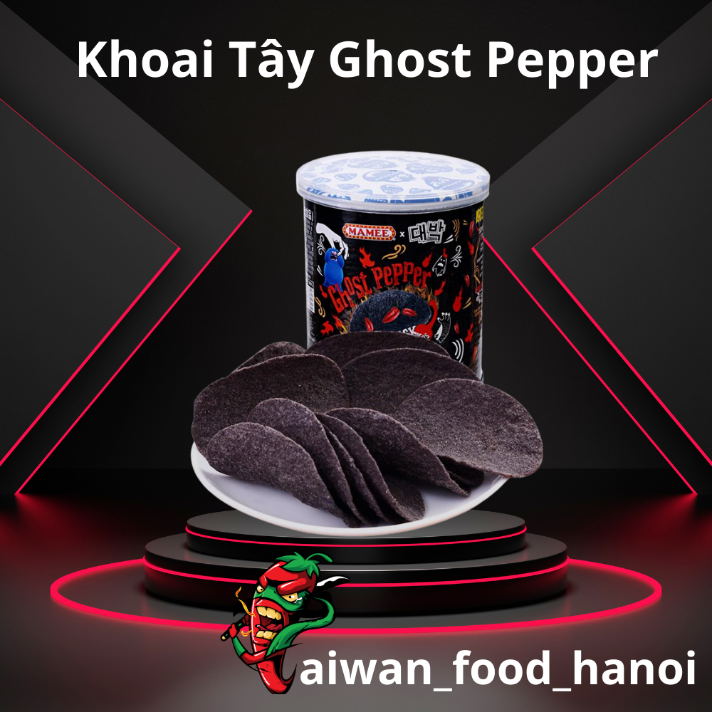 Khoai tây ghost pepper - khoai tây chiên tiêu đen cay nhất thế giới - hộp 45g - taiwan foods