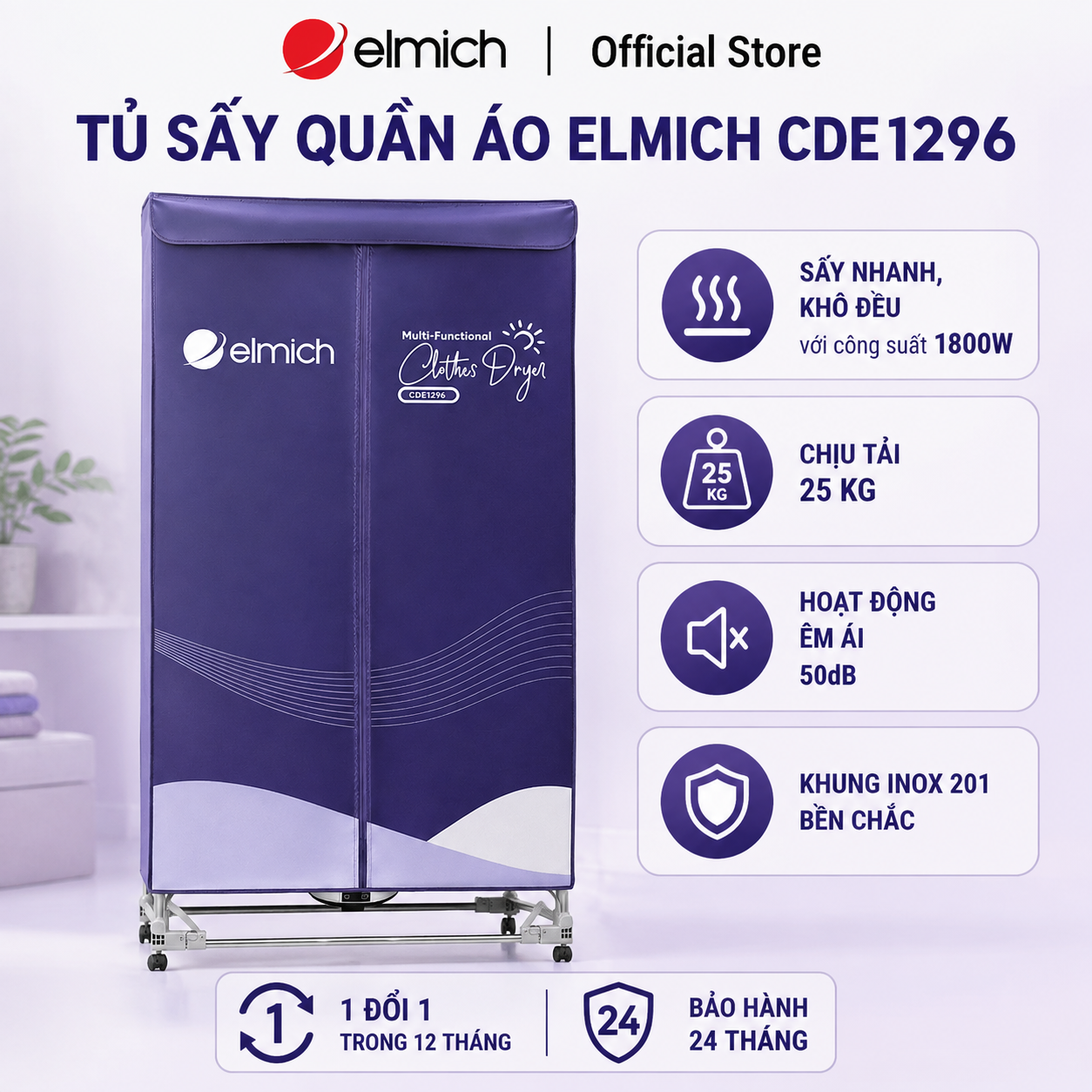 (Only June 25-29) Elmich Cde1296 Clothes Dryer