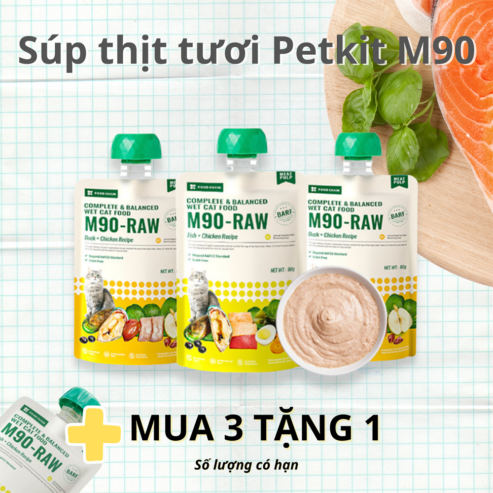 Thức ăn dinh dưỡng Petkit M90 Raw dạng mềm hấp thu tốt, bổ dưỡng