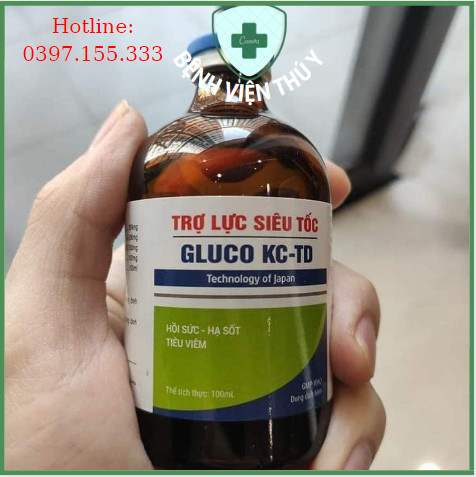 Trợ lực siêu tốc cho gà, chó, mèo lợn gà gluco kc 100ml giúp hồi sức h.ạ sốt tiêu v.iê.m công ty supervet
