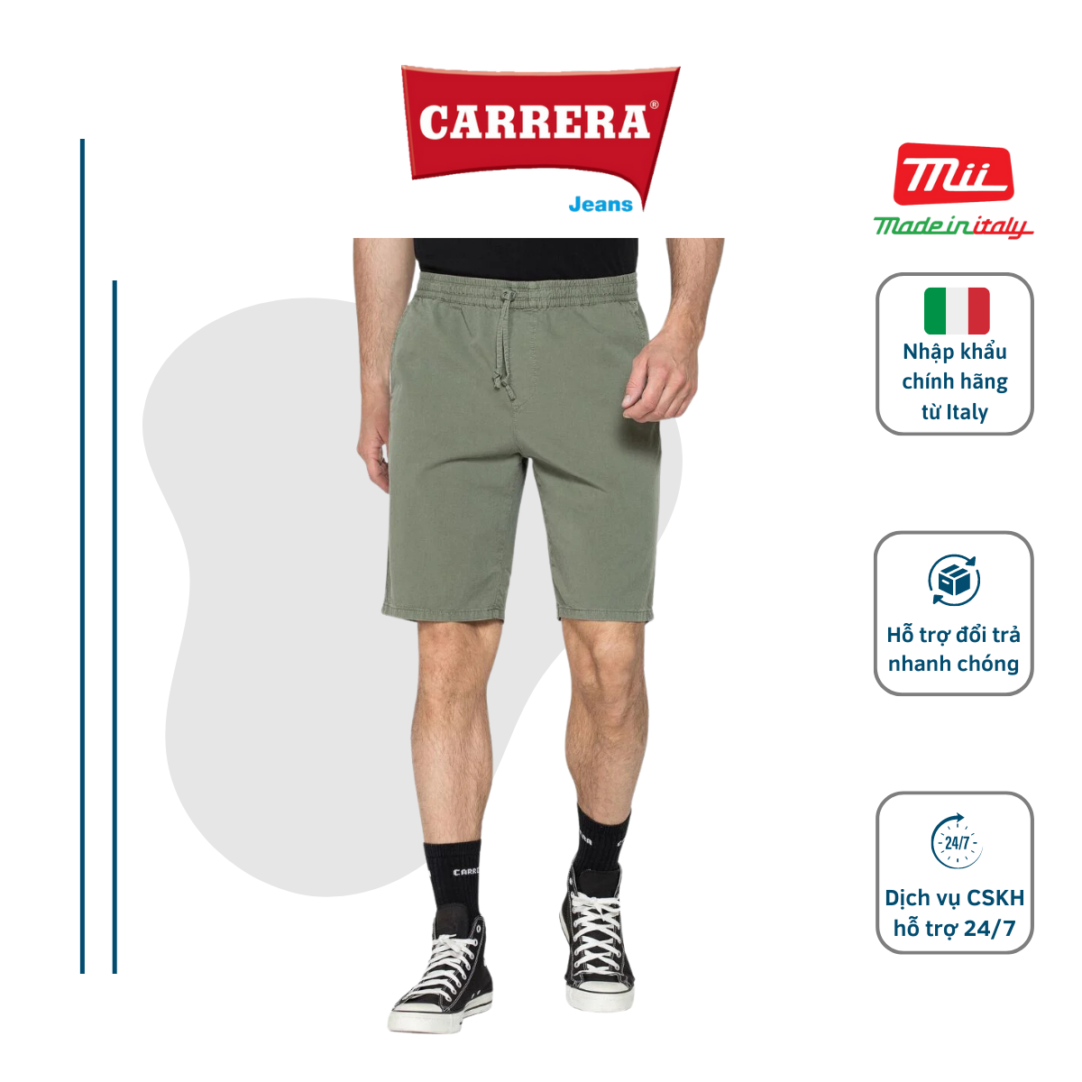 Carrera men s jeans imported genuine Italian basic style elastic shorts