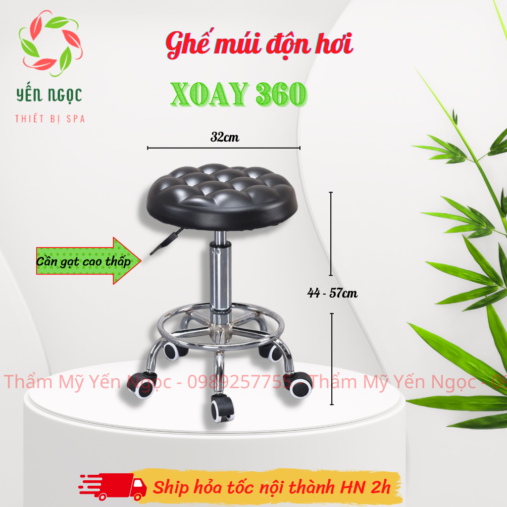 Ghế múi xoay độn hơi cho spa, phun xăm | Ghế xoay thường