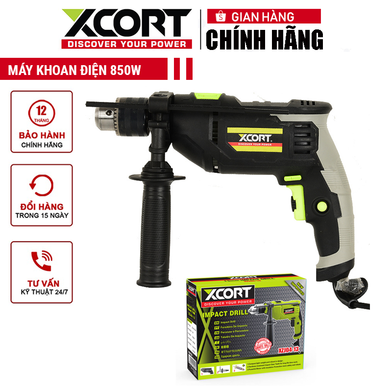 Máy khoan cầm tay dùng điện 710w xcort model xjz04-13 chức năng khoan búa