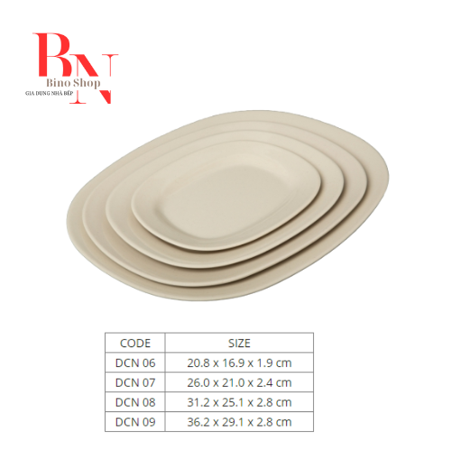 Dĩa Nhựa Melamine Hình Chữ Nhật Màu Nâu