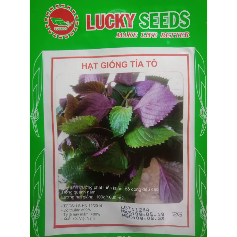 Hạt giống rau tía tô 1 gói 20g