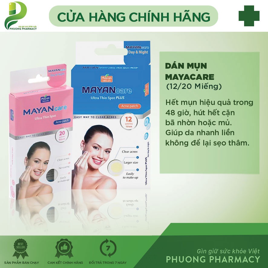 Miếng dán mụn cấp tốc Mayan Care 20 miếng và 12 miếng P043