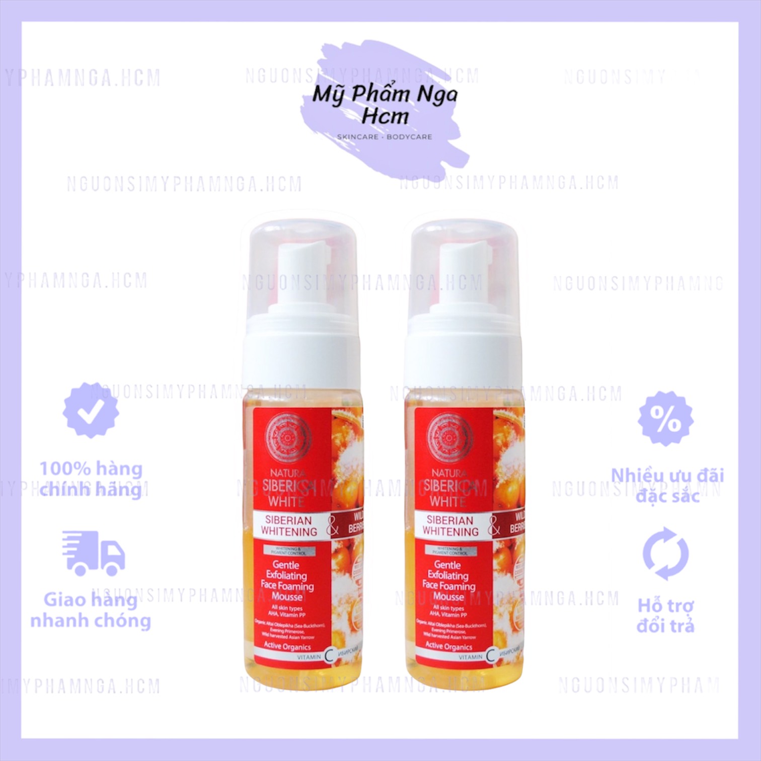 Sữa rửa mặt siberica trắng da dạng bọt