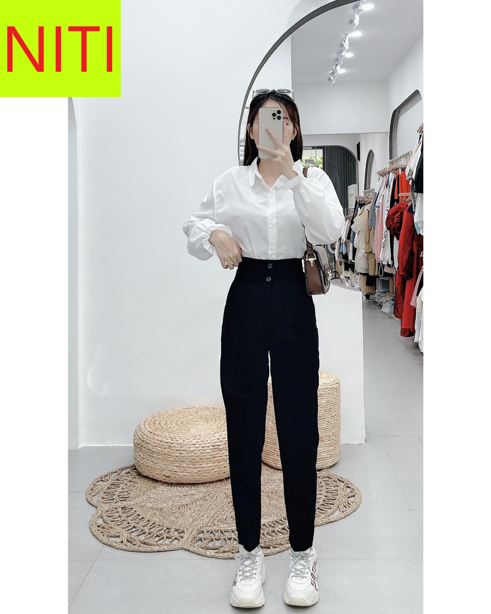 QUẦN TÂY NỮ 2 NÚT LƯNG CAO HỌC SINH QUẦN ÂU HỌC SINH NỮ QUẦN TÂY NỮ ĐI HỌC ĐEN LƯNG CAO QUẦN TÂY LƯNG CAO VẢI TUYẾT MƯA CAO CẤP NITI