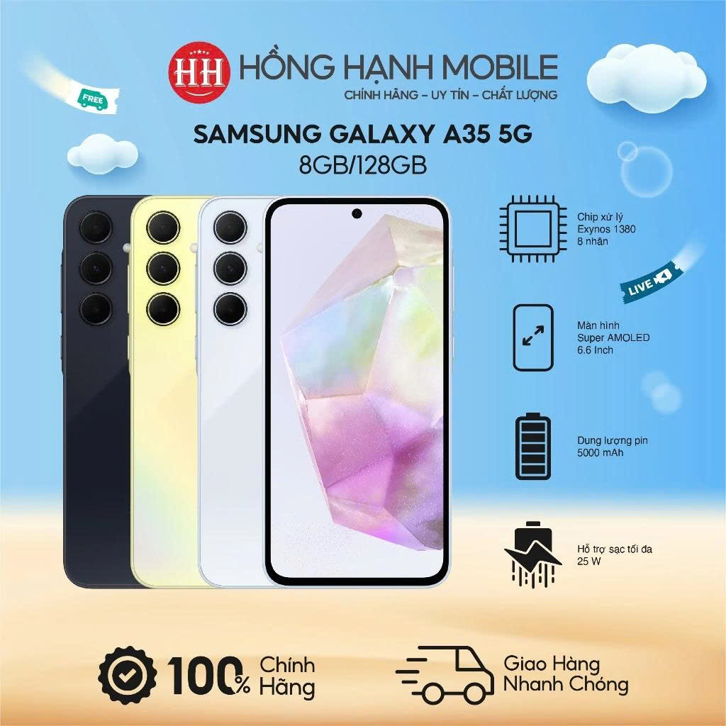  Điện Thoại Samsung Galaxy A35 5G 8GB 128GB - Hàng Chính Hãng 