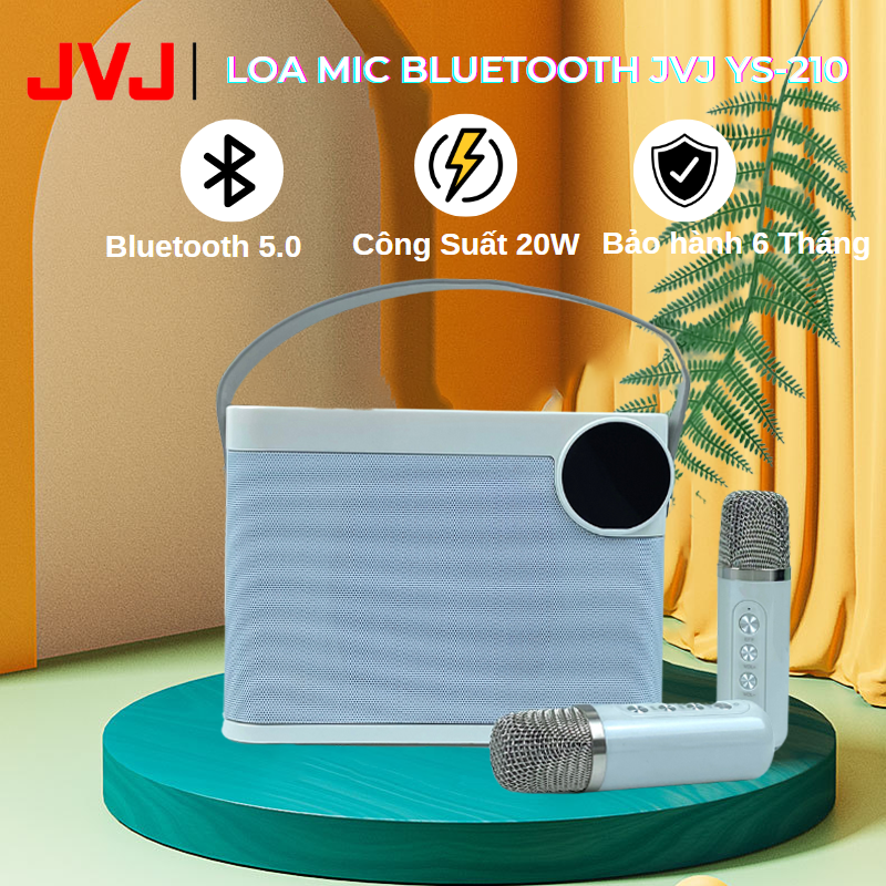 Loa bluetooth karaoke kèm 2 mic JVJ YS-210 Không dây, kèm 02 mic hát công suất lớn 20W - Bảo hành chính hãng 06 Tháng, loa bluetooth hát karaoke, loa mini bluetooth,loa hát karaoke mini