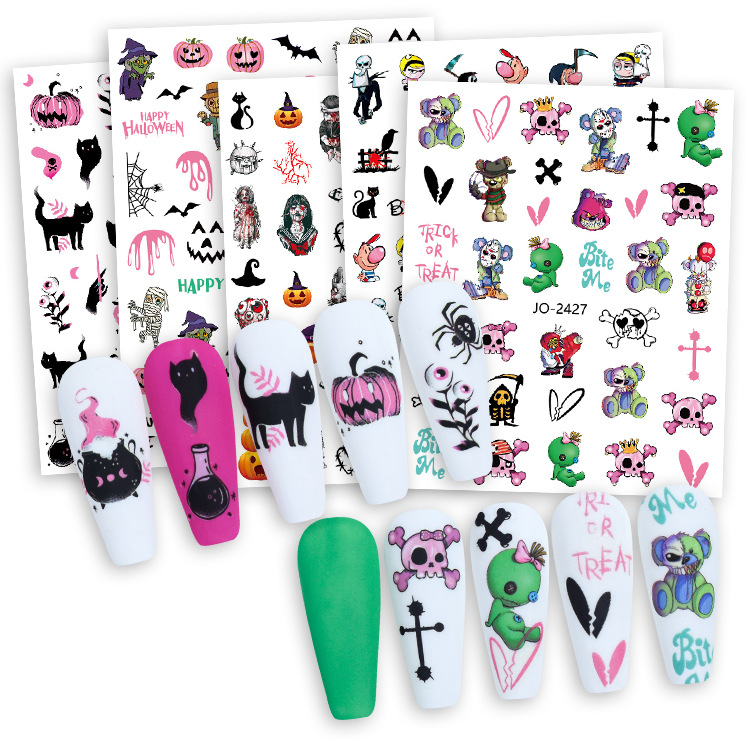 Sticker Halloween trang trí móng tay