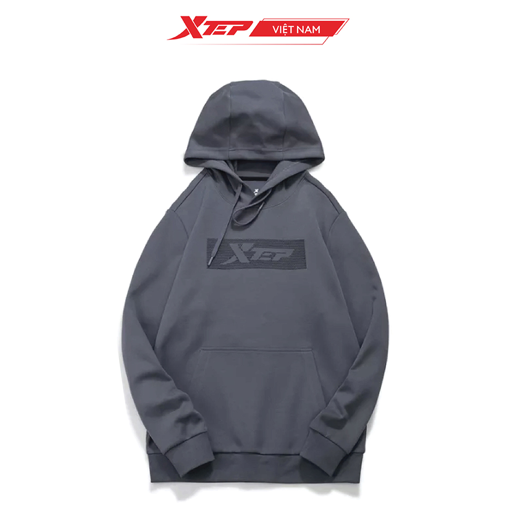 Áo nỉ mùa đông nam Xtep dài tay ấm áp, sweater màu đỏ đen năng động trẻ trung 879329930058
