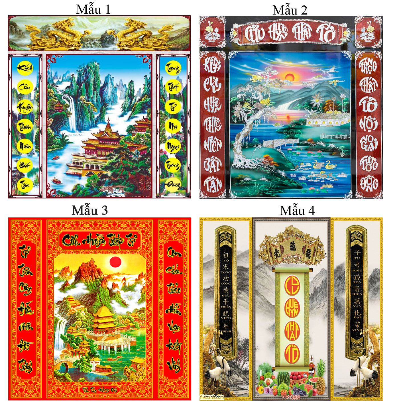 Tranh 3D dán tường phòng thờ