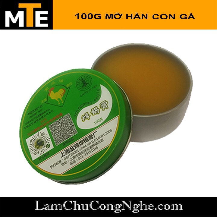 Hộp mỡ hàn thiếc hỗ trợ hàn mạch, phủ thiếc, hàn dây điện ... có tính axit mạnh PASTE 100g hiệu CON 