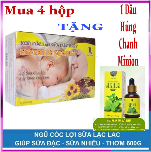 [HCM]COMBO 4 HỘP NGŨ CỐC LỢI SỮA ĐẶC BIỆT LẠC LẠC (TẶNG KÈM 1 LỌ DẦU HÚNG CHANH MINION)