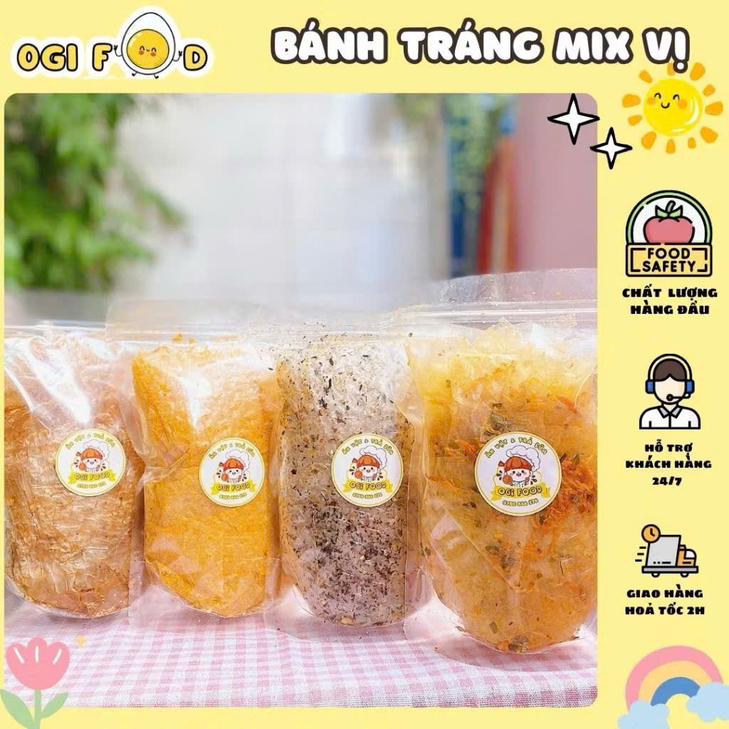 Sỉ 1 Kg Bánh Tráng Trộn Sẵn Tây Ninh đủ vị SIÊU NGON -Phô mai - Rong Biển - Lá Tỏi - Sợi Bò [Ăn Vặt OGI FOOD]