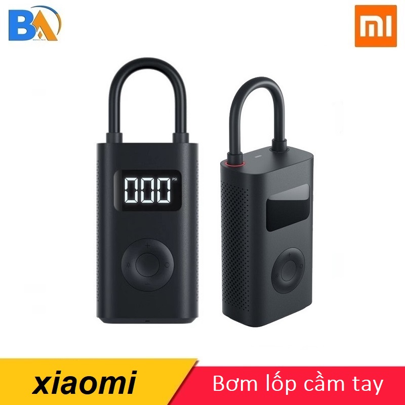 Máy bơm hơi cầm tay Xiaomi Mijia, bơm lốp Ô tô , xe máy, xe đạp, bóng hơi, Có đèn LED, pin tích điện ( Bảo Hành 12 Tháng )