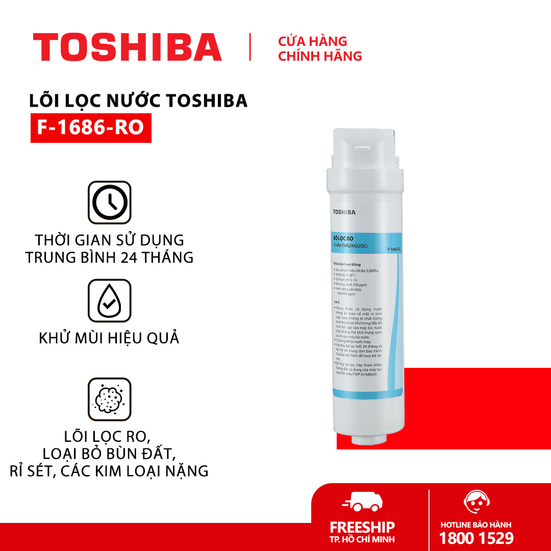 Lõi lọc nước Toshiba F-1686-RO (Bộ lọc RO cho model TWP-N1686UV, TWP-N1843SV) - Hàng chính hãng, chất lượng Nhật Bản