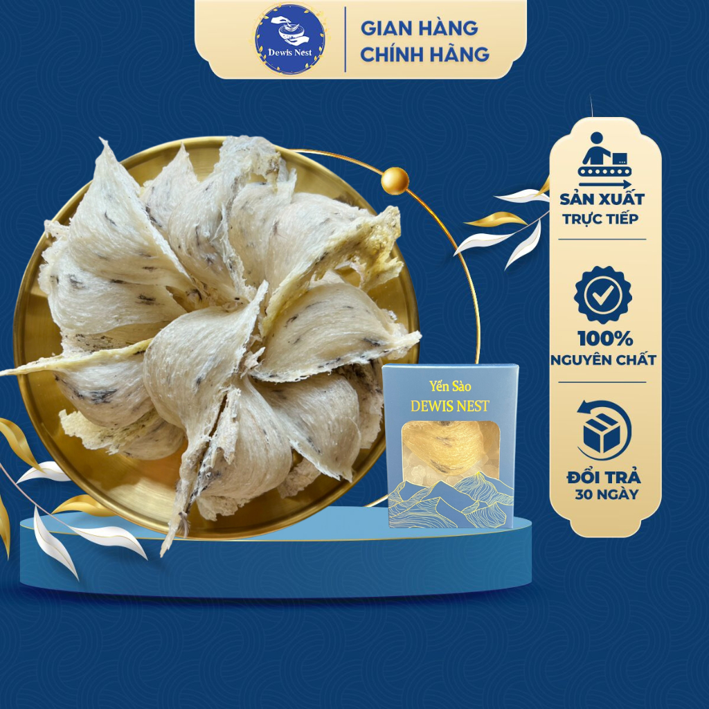 Yến sào nha trang dewis nest tổ yến thô hảo hạng 7g 100% nguyên chất ít lông, tăng đề kháng, tặng nhíp nhặt lông