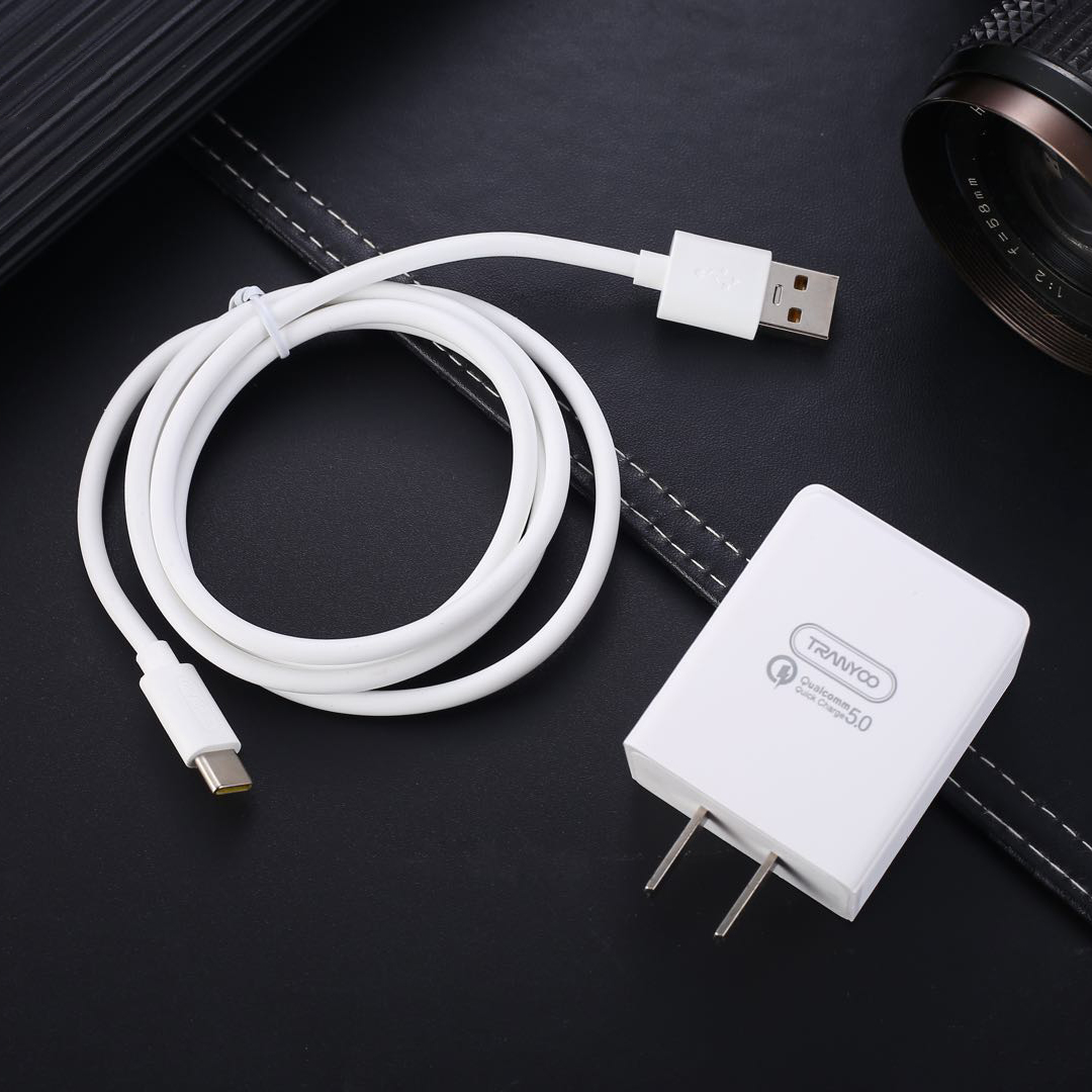 Cốc sạc/Củ sạc nhanh Tranyoo  an toàn ổn định được chứng nhận quốc tế QC 5.0  thích hợp điện thoại Android và iOS - AK200