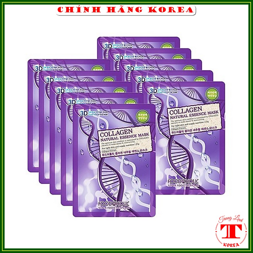 Mặt nạ dưỡng da 3d Foodaholic hàn quốc - Mặt nạ 3d Collagen - Giúp da khỏe mạnh, mịn màng, trắng sáng, xóa mờ tàn nhang, tranglinhkorea