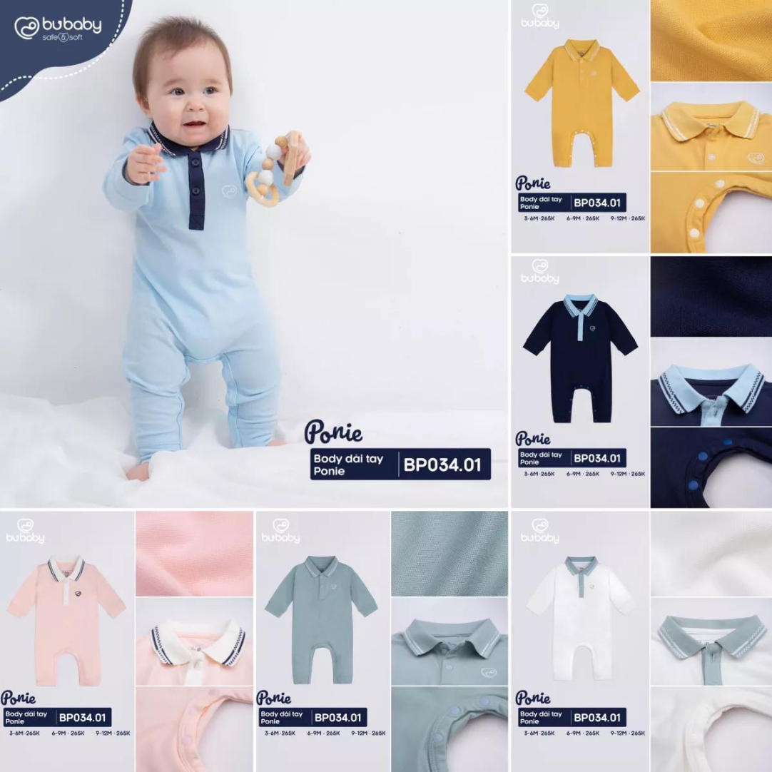 Bộ body dài tay Ponie BU Baby - Bubaby Bình Dương