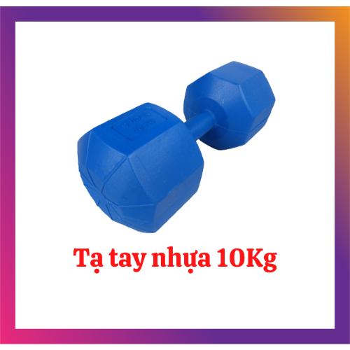 Tạ tay 10kg màu xanh dương (Tạ tay nhựa bát giác 10kg)