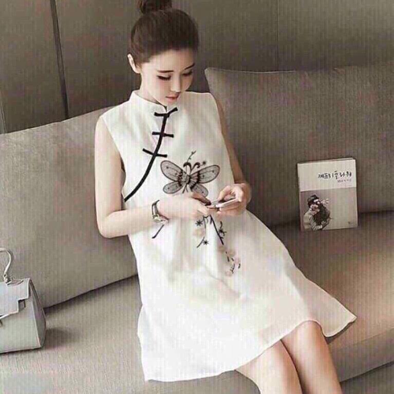 [HCM]ĐẦM BẦU VÁY BẦU ĐẦM SUÔNG CỔ TÀU IN CHUỒN CHUỒN