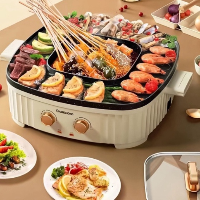 Bếp Lẩu Nướng Đa Năng Changhong 36cm Chất Liệu Chống Dính Cao Cấp