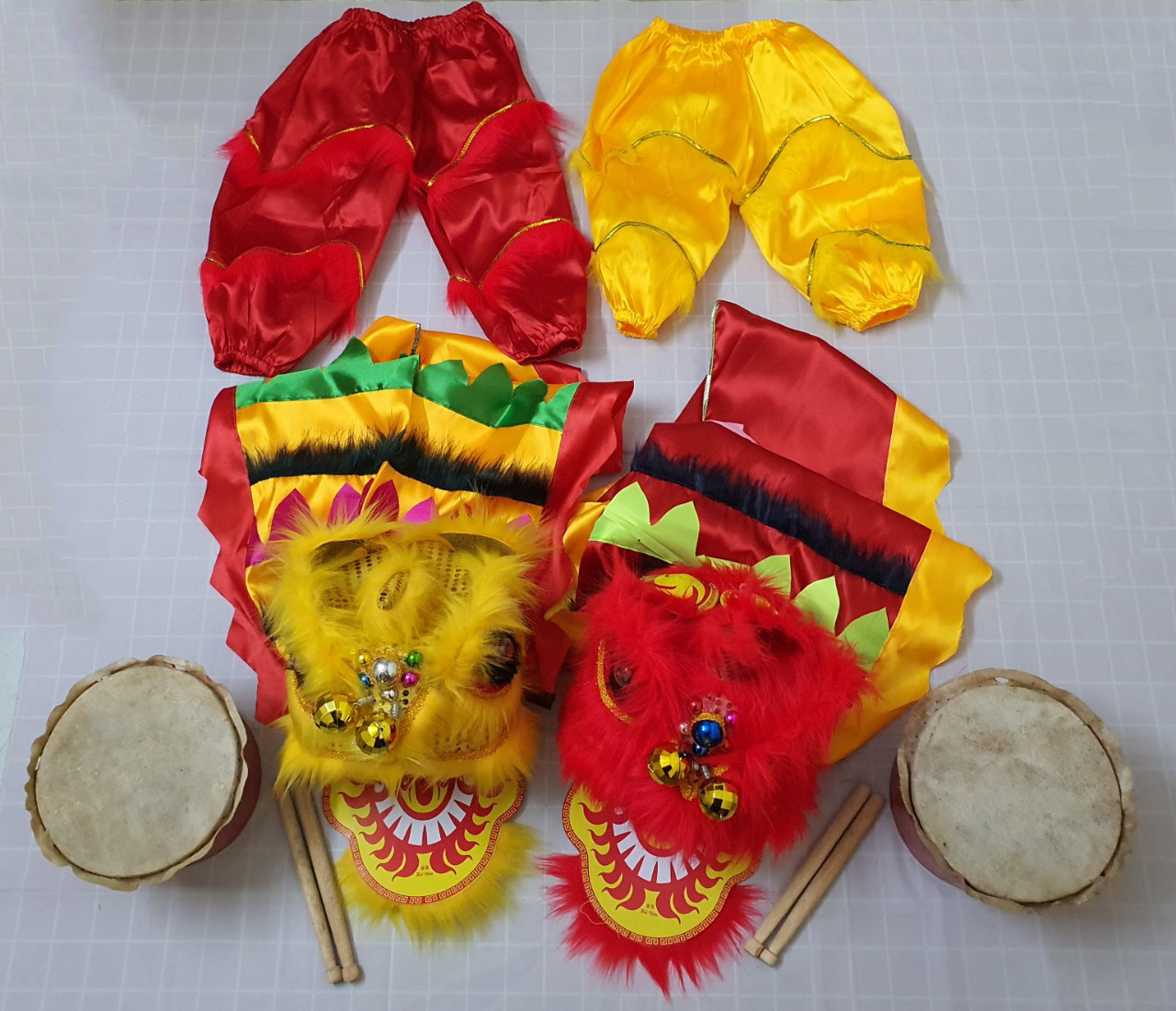 Combo đầu lân cho bé 3-9 tuổi,