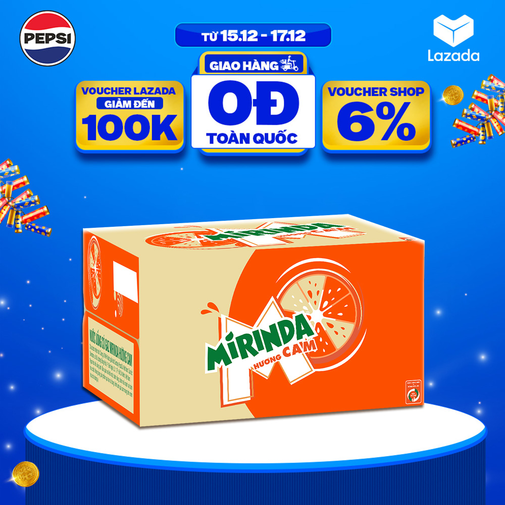 SALE 15.12 Thùng 24 Chai Nước Giải Khát Mirinda Cam 390ml chai