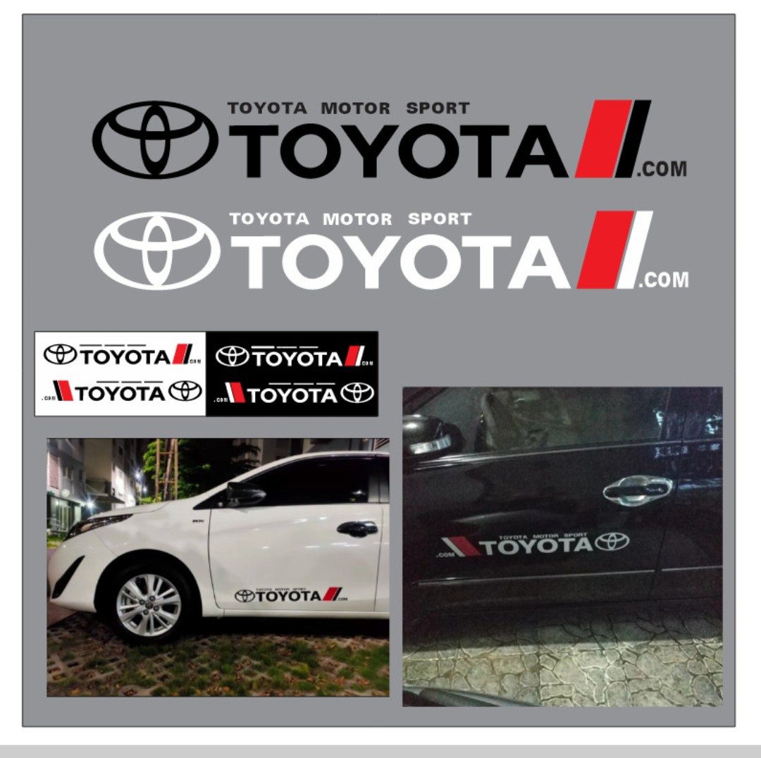 Cặp Tem decal chữ dán trang trí cánh cửa xe hơi ô tô Toyota