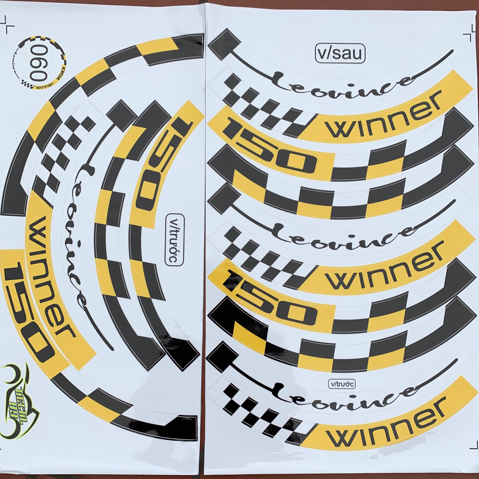 Tem Vành Full Bánh Winner Vàng Đen Mã 060