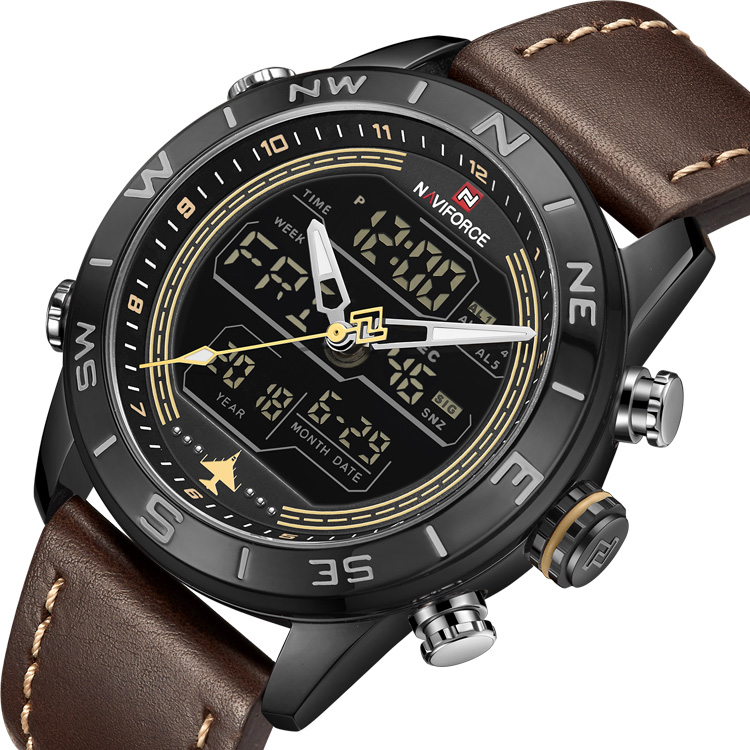 Đồng Hồ Nam NAVIFORCE 9144, Đồng Hồ Thạch Anh Chống Nước Thể Thao Thời Trang, Đồng Hồ Đeo Tay Da Đa Năng Dành Cho Nam