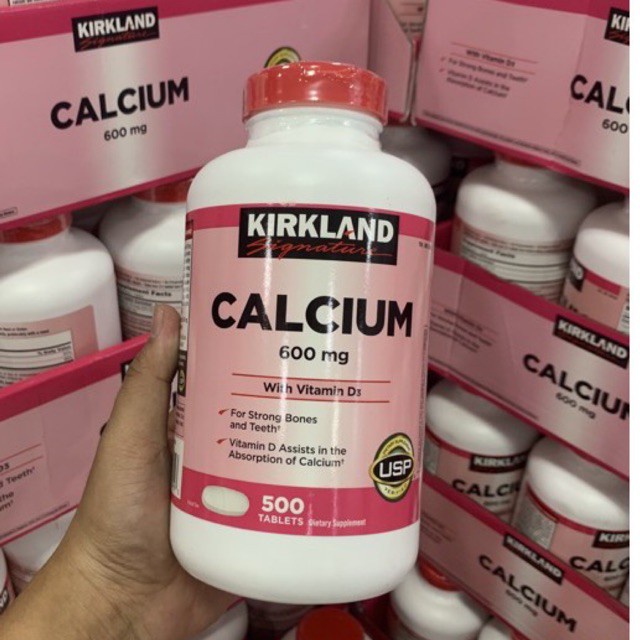 Viên Uống Bổ Sung Canxi Kirkland Calcium 600mg + D3 500 Viên Mỹ