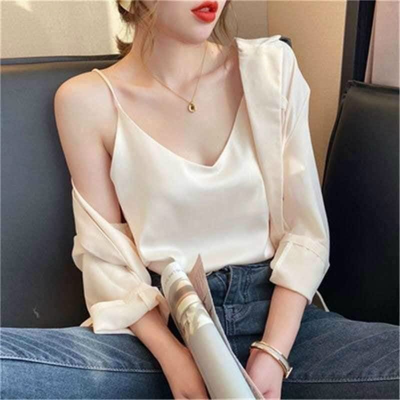 Áo 2 dây chất đũi hàn mát mịn
