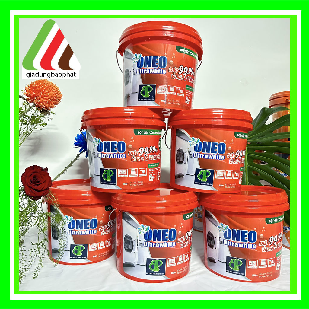 Bột giặt xô 5kg oneo - tẩy sạch đến 99% vết bẩn cứng đầu