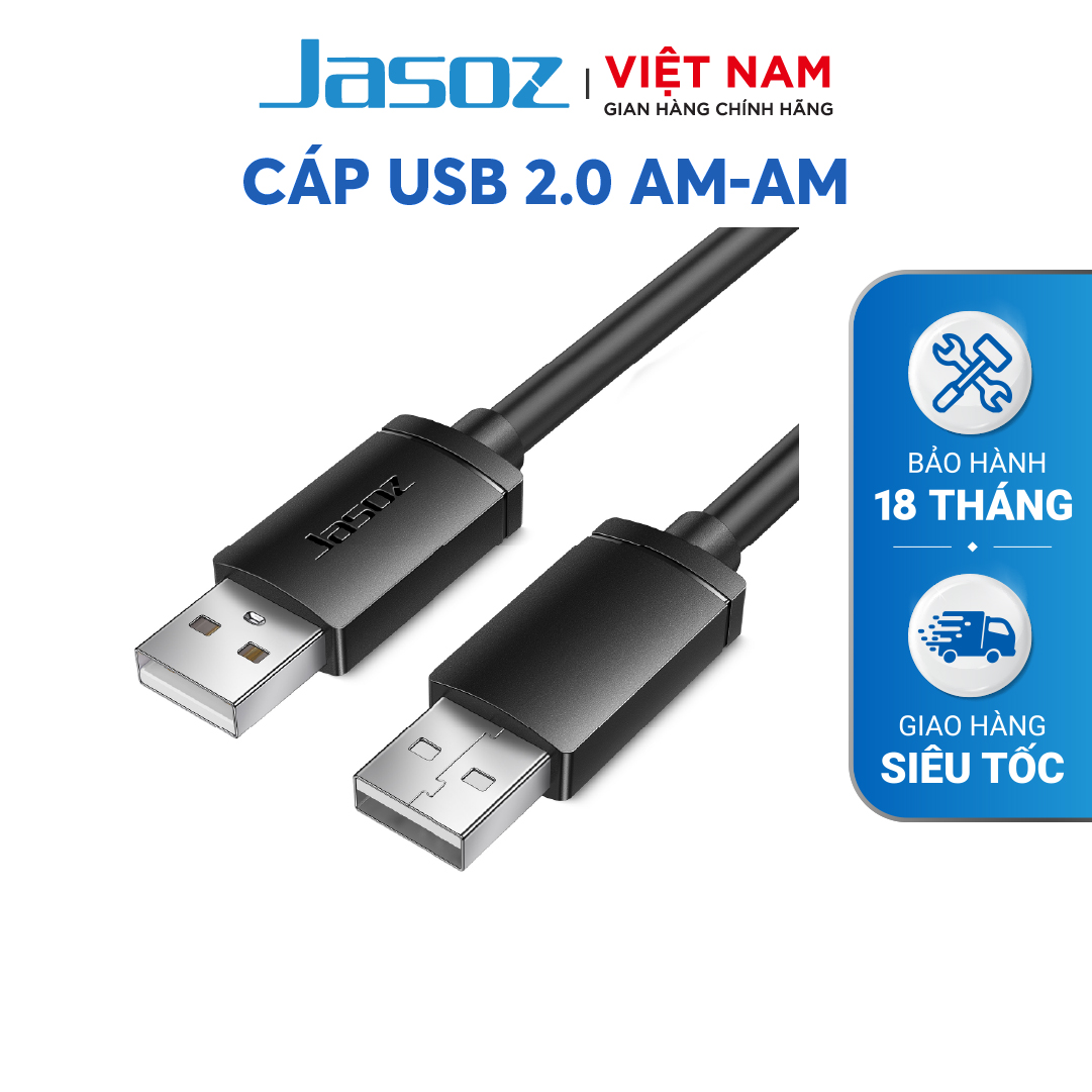 Cáp usb 2.0 am-am jasoz d107- hàng chính hãng – bảo hành 18 tháng