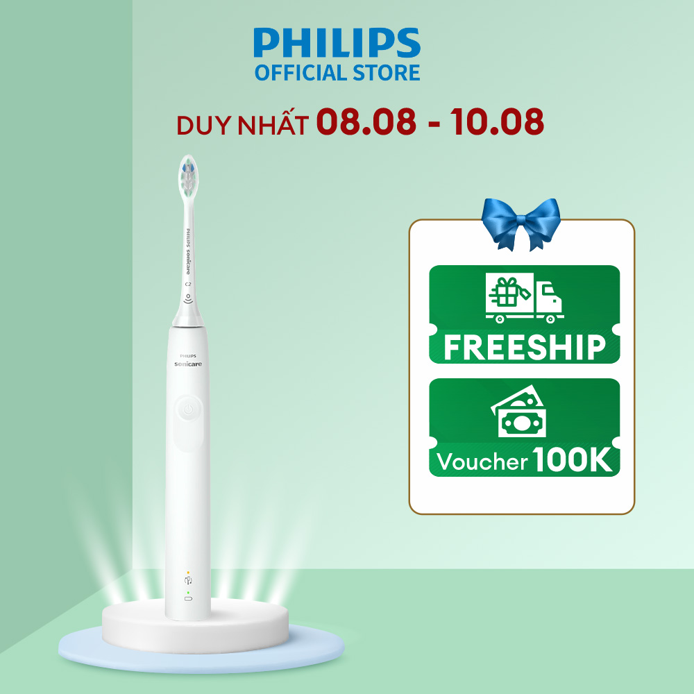 Bàn chải điện Philips sonicare HX3671/23 màu trắng_ chải sạch sâu_ bảo hành chính hãng 2 năm