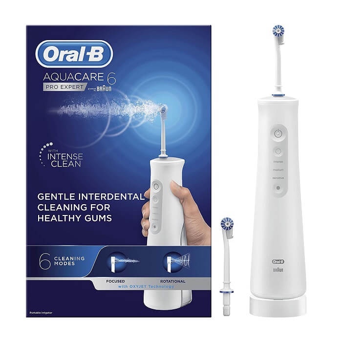 Máy tăm nước cầm tay Oral-B Aquacare 6/ Oral-B Water Flosser Advanced. Thiết bị chăm sóc răng miệng không dây, tiện lợi, hiệu quả, Hàng chính hãng có bảo hành